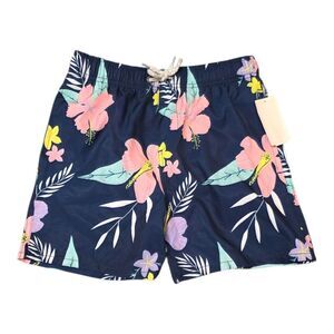 Vintage Summer Navy Hawaiian Swim Trunks 10